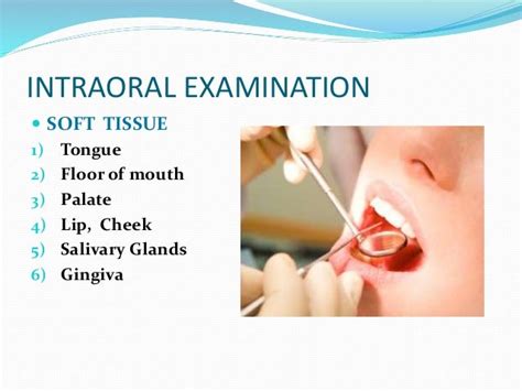 what is a soft tissue test|intraoral examination chart.